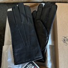 NEW VTG Men's Fownes Black Geniune Fine Leather Gloves Size Large Handcrafted 3M — photo 3