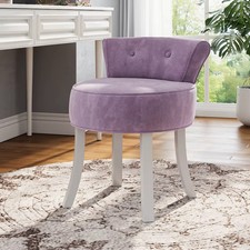 Modern Upholstered Velvet Dressing Table Stool, Low Back Bedroom Chair Makeup Ch