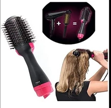 Hair Dryer&Volumizer Styler Hot Air Paddle Styling Brush Straightener Curler