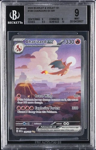 2023 POKEMON SCARLET & VIOLET 151 SECRET RARE #199 CHARIZARD EX BGS 9