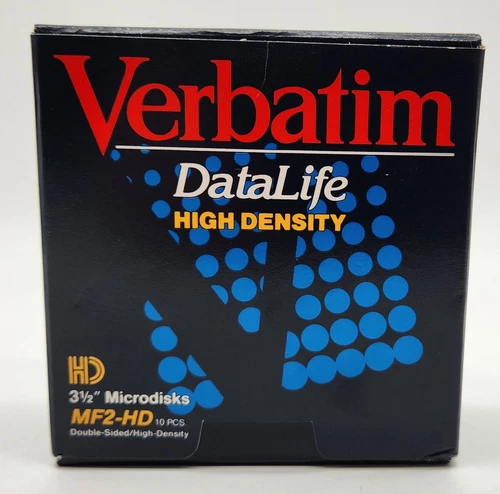10 PC Verbatim DataLife High Density 3 1/2" Microdisks MF2-HD Floppy Disk 3.5"