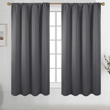 Diraysid Grey Blackout Curtains 52 x 72, 2 Panels
