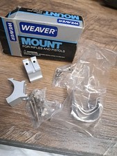 Vtg Weaver Silver 30mm High Rings Nos