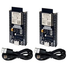 ESP32-WROOM Board 2 Pack , Dual-core 32-bit 240 MHz Microcontroller, Onboard