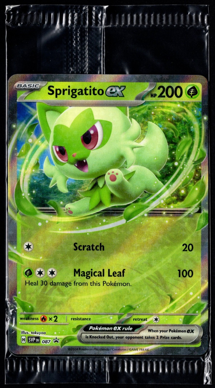 Pokemon TCG Sprigatito ex SVP 087 2024 Scarlet & Violet Sealed Black Star Promo