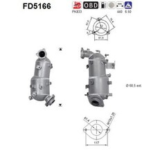 DPF Rußpartikelfilter Dieselpartikelfilter AS FD5166 Cordierit für TOYOTA VERSO