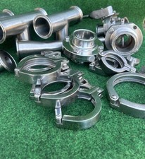 19+ Pc Tri-Clamp Sanitary Fittings Lot Valves Tees Clamps Stainless Steel