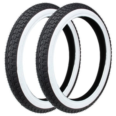 Reifen Satz Weißwand 2 1/4 x 16, 2,25 x 16 38J H-675 für Hercules Kreidler Puch