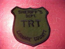 LARAMIE COUNTY WYOMING T.R.T. POLICE PATCH SHOULDER SIZE UNUSED
