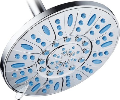 7-inch 6-Setting Rainfall Showerhead with Anti-Microbial Microban Protection