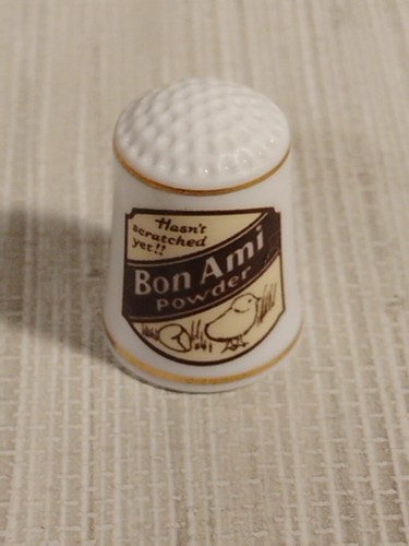 Bon Ami Powder Hasn't Scratched Yet 1980 Fine Porcelain Advertising Thimble