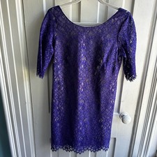 Shoshanna Lace Lisa Shift Dress in Amethyst