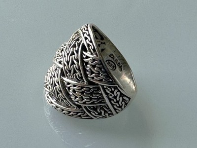 Sarda 925 Sterling Silber Kettenglieder Korbgeflecht Ringgröße 6