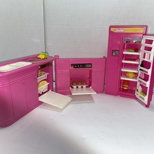Barbie Kitchen Playset 1992 Oven Sink Fridge dishwasher Accessories Included Vgc