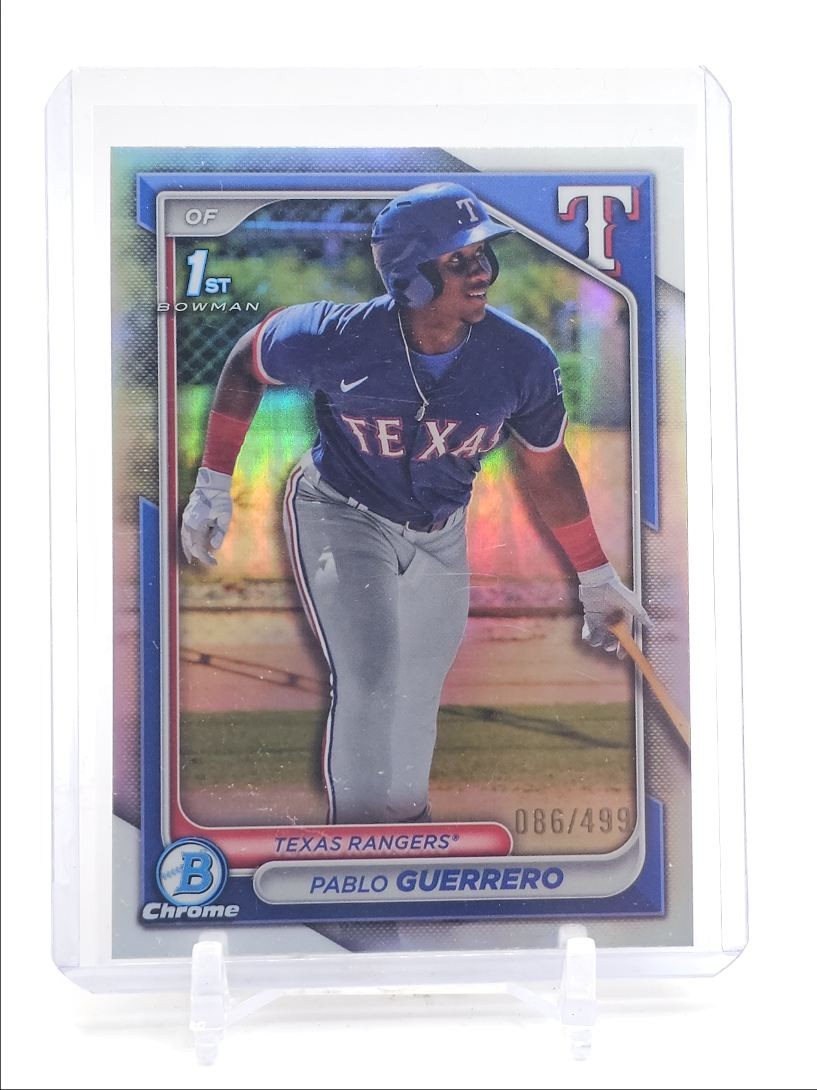 PABLO GUERRERO 2024 BOWMAN CHROME 1ST REFRACTOR TEXAS RANGERS /499 Q2419