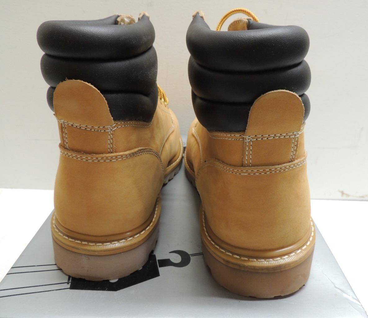 Vintage Sears ROEBUCKS Tan Leather Steel-Toe Work BOOTS  display picture 3