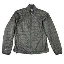 Patagonia Nano Puff Jacket Mens Medium Black Quilted Puffer FLAW Patches Repair