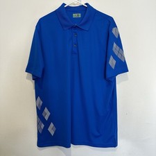 Ben Hogan Mens Polo Golf Shirt XL Blue Short Sleeve Collared Stretch