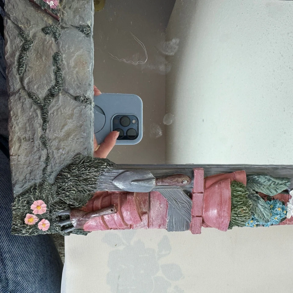 Vintage 1994 Figi Graphics Garden Shed Mirror Heavy Hanging  - Image 4 of 4