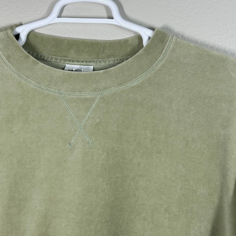 JJill Sweatshirt Womens XL Sage Green Velvet Pullover Crewneck Relaxed Fit - Image 2 of 4