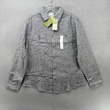 Goodfellow Co Shirt Mens M Gray Midweight Standard Fit Flannel Long Sleeve NWT