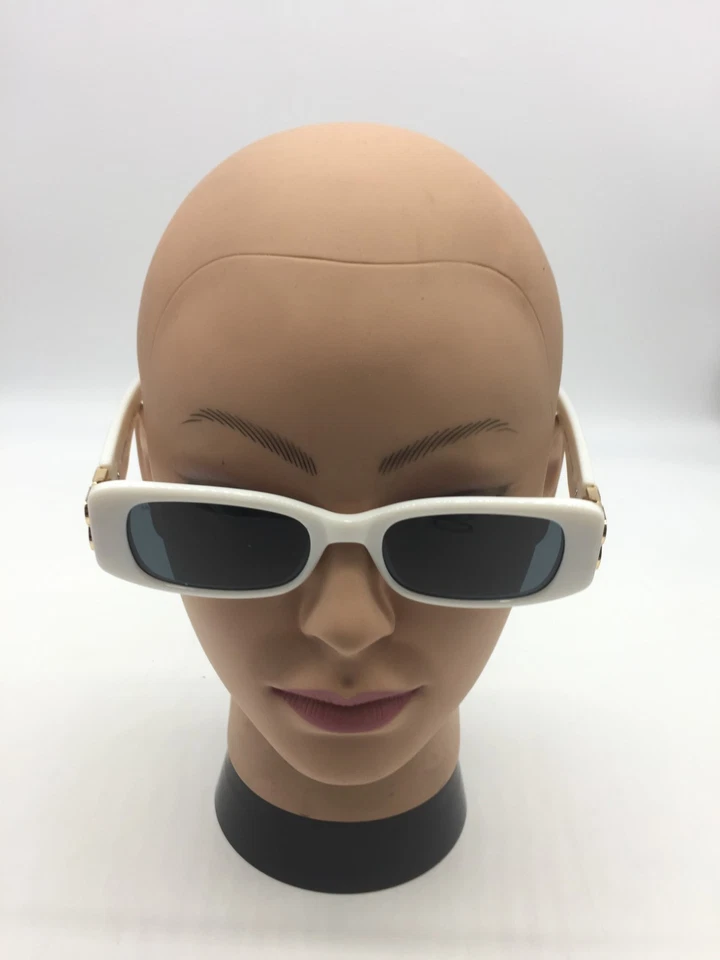 Balenciaga White Sunglasses Trendy Designer 51-18-130 Grey Lens - Image 2 of 4
