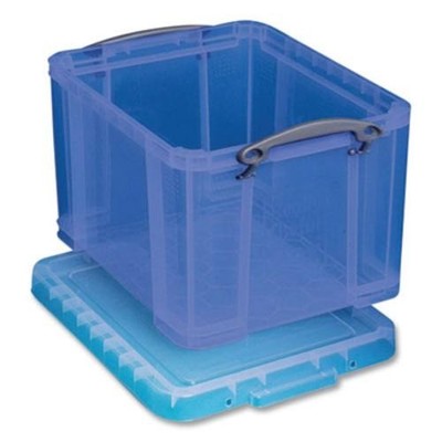 Really Useful Boxes 32TBL Storage Bin 8.45 Gal Transparent Blue