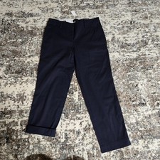 Talbots the perfect crop pant women's size 4 navy new with tags NAVY