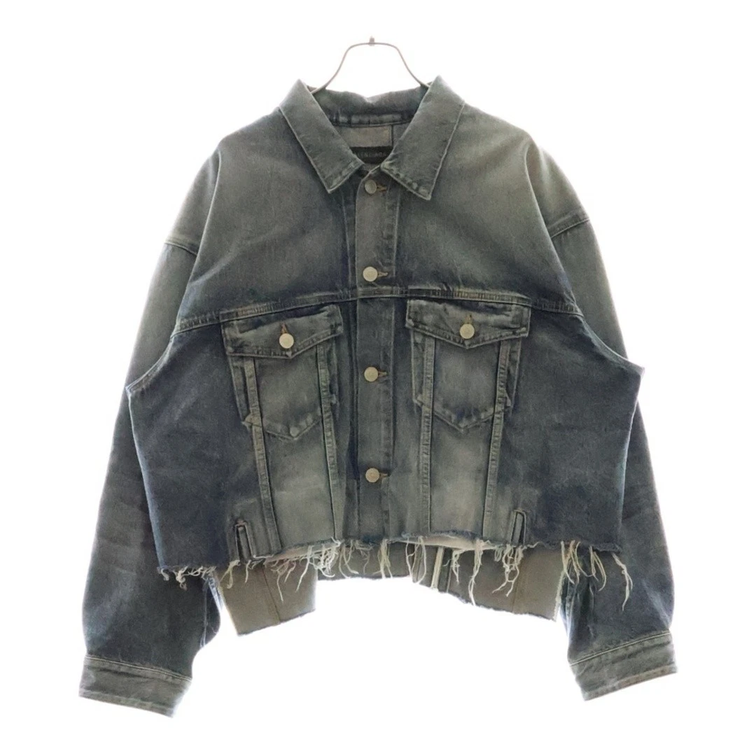 Giacca denim BALENCIAGA 23SS oversize taglio cropped blu 704527 TNW01 usata 1da0