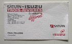 Saturn Isuzu 1990s Dealer Business Card - Trois Rivieres - Canada