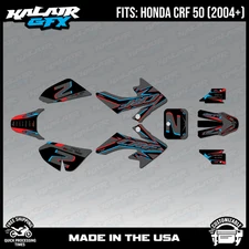 Graphics Kit for Honda CRF50 (2004-2012) or (2013+) Vizion - black