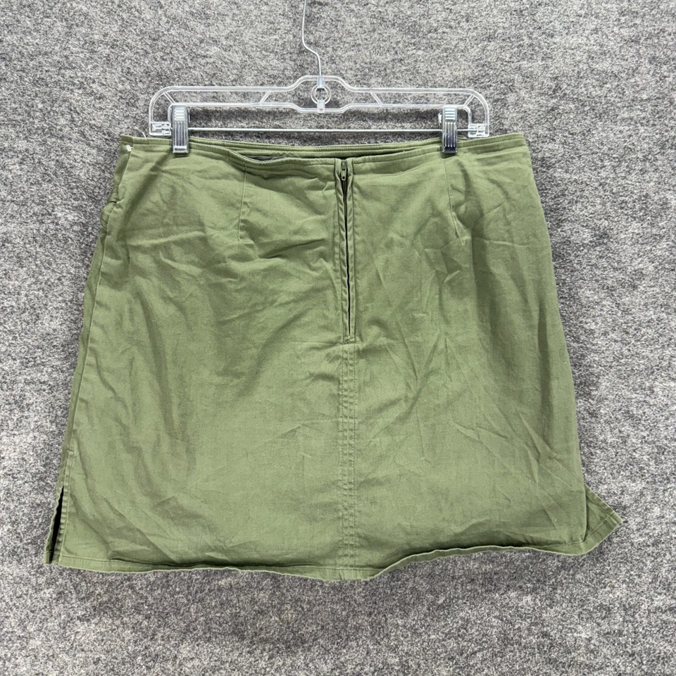 Skort Bamboo Traders Feminino 12 Verde Linha A Cinto Curto Zíper Algodão Cintura Média - Imagem 2 de 4