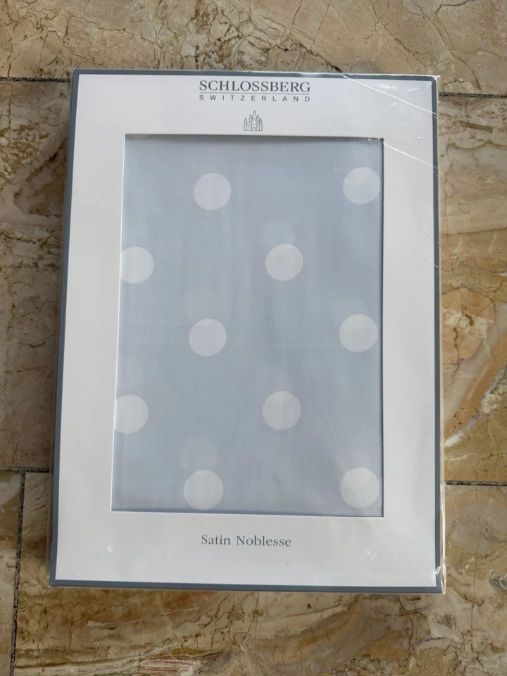NEU! Schlossberg Bettwäsche Satin Noblesse Punto Blau 135x200 cm 80x80cm - Bild 2 von 3