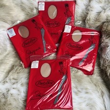 VTG SCHIAPARELLI Petite Neutral Pantyhose Sheer Tights Nylon 5  -5  3  -60s 4 Pairs