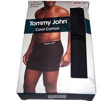 Tommy John Cool Cotton Boxer Brief 2-Pk XXL (44-46") Black 6” Inseam Underwear