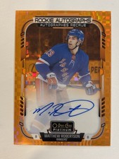 Matthew Robertson 2025-26 O-Pee-Chee Platinum Orange Checkers Rookie Auto /15
