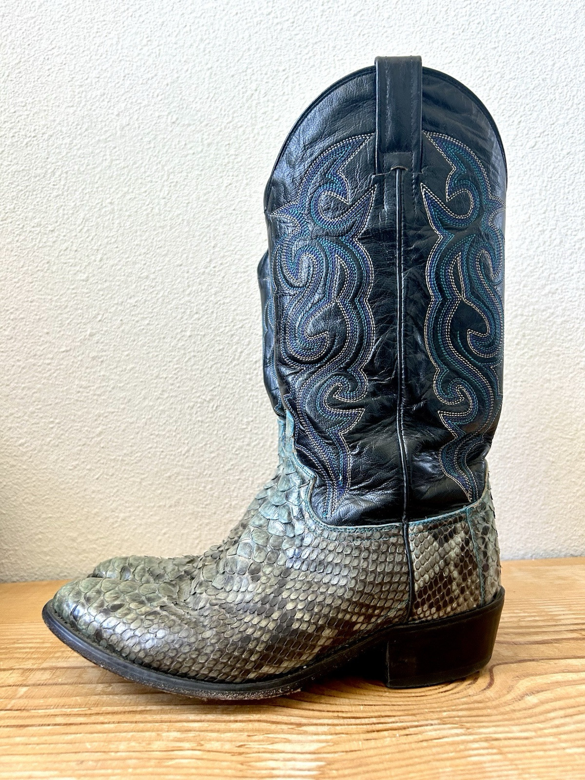 TWO PAIR VTG Dan Post Back Cut Python Snakeskin C… - image 3