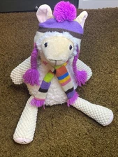 Scentsy Buddy Alma the Alpaca Llama Plush Stuffed Animal Hat Scarf Purple Pink