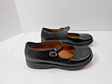 Y2K DANSKO Black Leather Mary Jane 38Brogue Shoes Buckle Chunky Boho Coquette