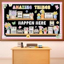 74pcs Spring Bulletin Board Decorations Set 59.06 x 35.43 inches, Colorful