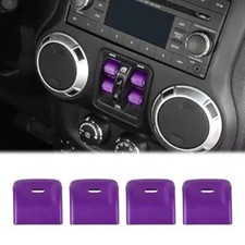 Window Control Switch Button Cover, 4Pcs Aluminum Alloy Window S Color: Purple