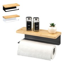 eluno Küchenrollenhalter mit Bambusablage zu...