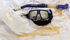 Aqua Lung Hawaii 2 Scuba Diving Mask  SeaDive Snorkel - Tempered Glass w/ Case