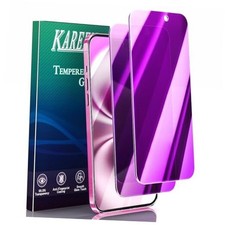 2 Pack Privacy Screen Protector for Tempered iPhone 16 Plus 6.7-Inch Purple