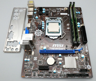 MSI H81M-E33 socket 1150 with Intel i3 4160 CPU + IO Shield + 2x4 GB (8GB)