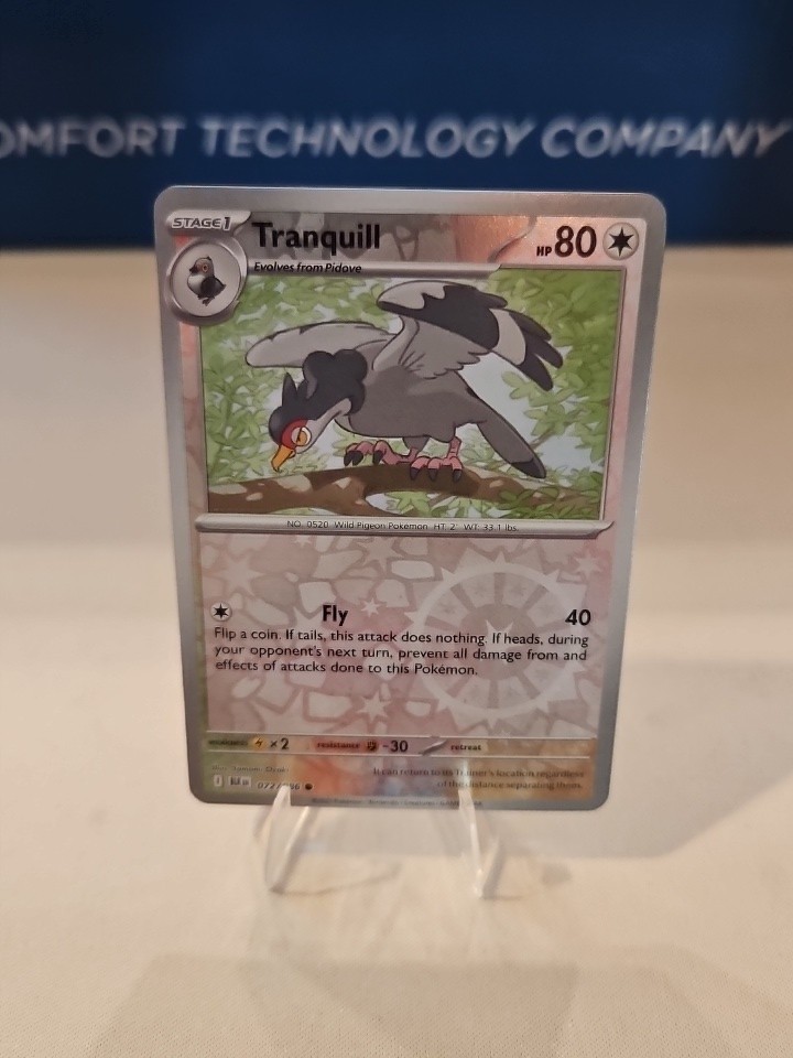 Tranquill Reverse Holo Near Mint 072/086 Black Bolt White Flare Pokemon TCG