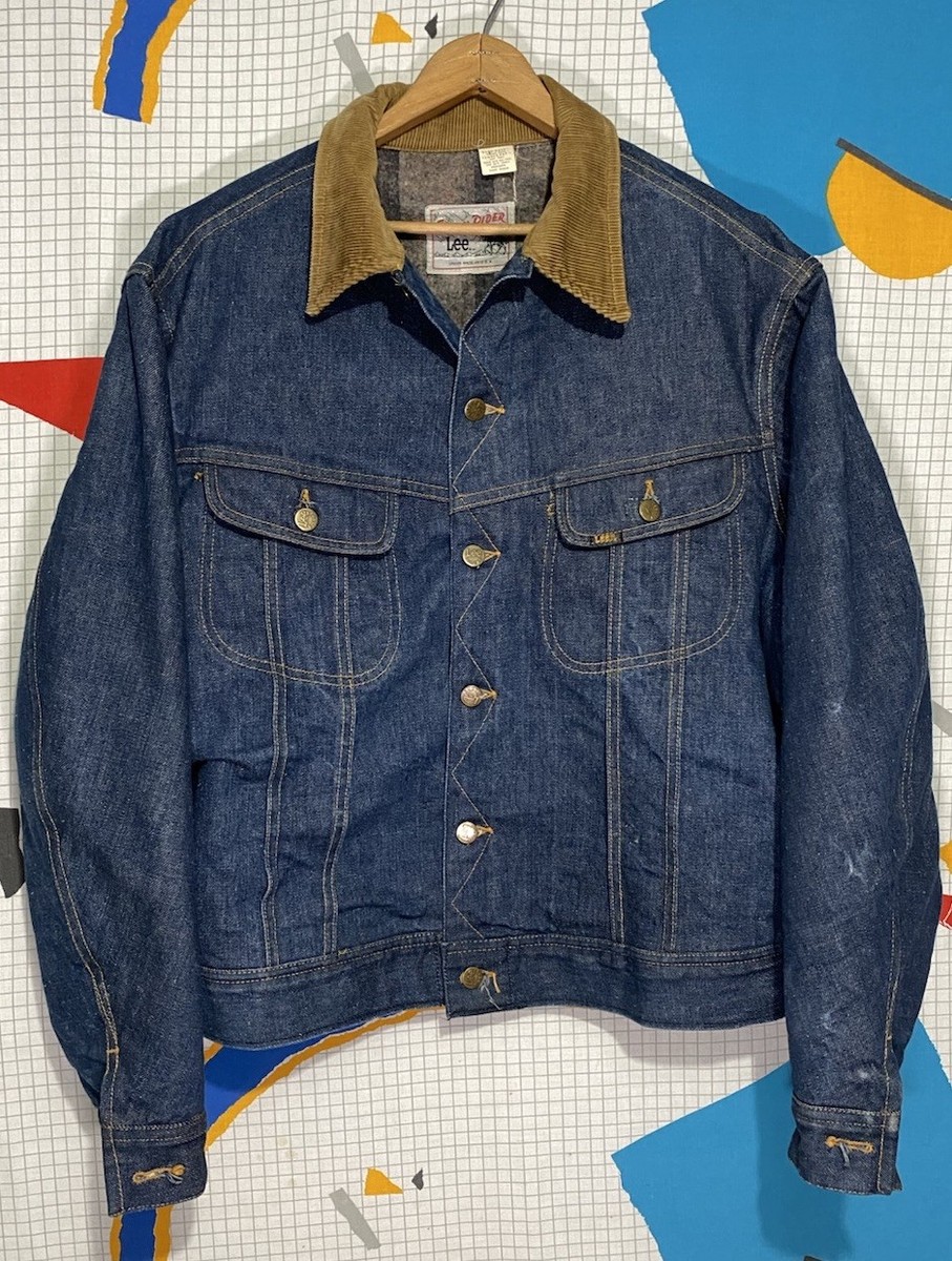 Vintage 70s Lee Storm Rider Denim Jacket 25x25 Blanket Lined