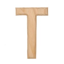 Unfinished Unpainted Wooden Letter T 6 Inches 