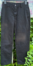 BOYS YOUTH 14 WAIST 26 BLACK CHINO GEORGE PANTS WITH WAIST EXTENDERS