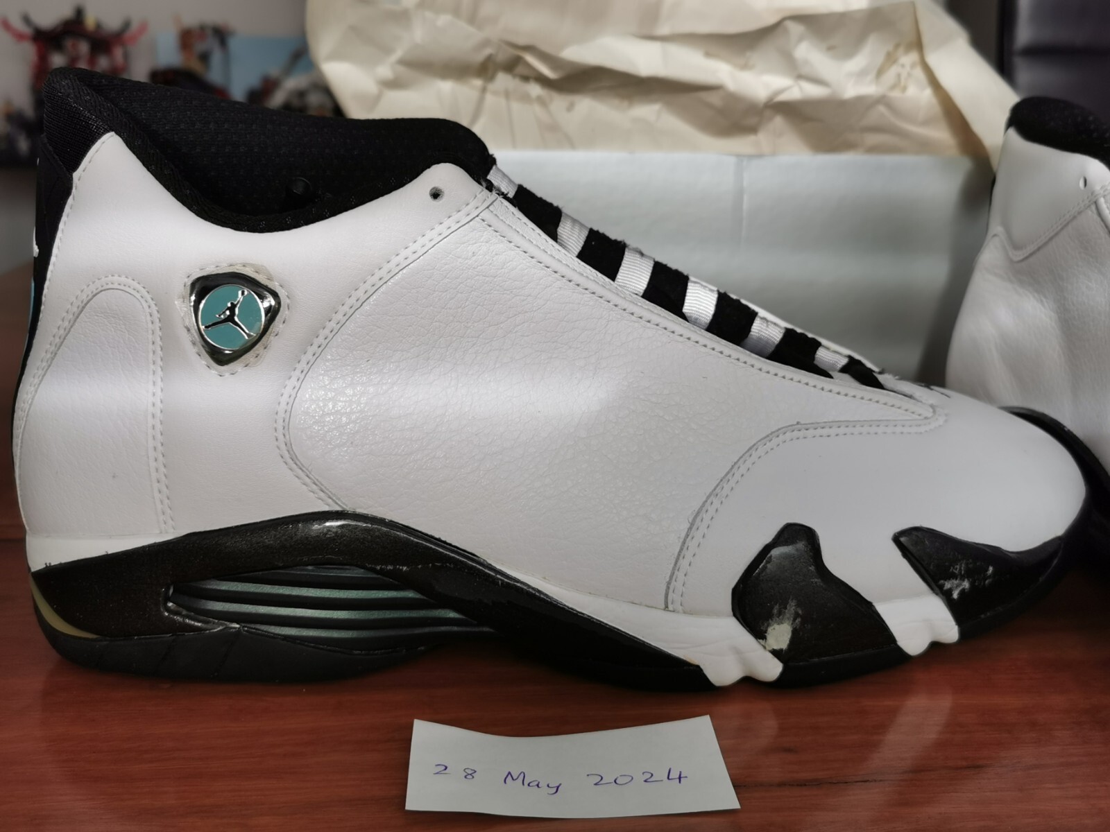 Jordan XIV Sz 13 Oxidized Green air original OG 1998 vtg 14 white 136011-103 image 6